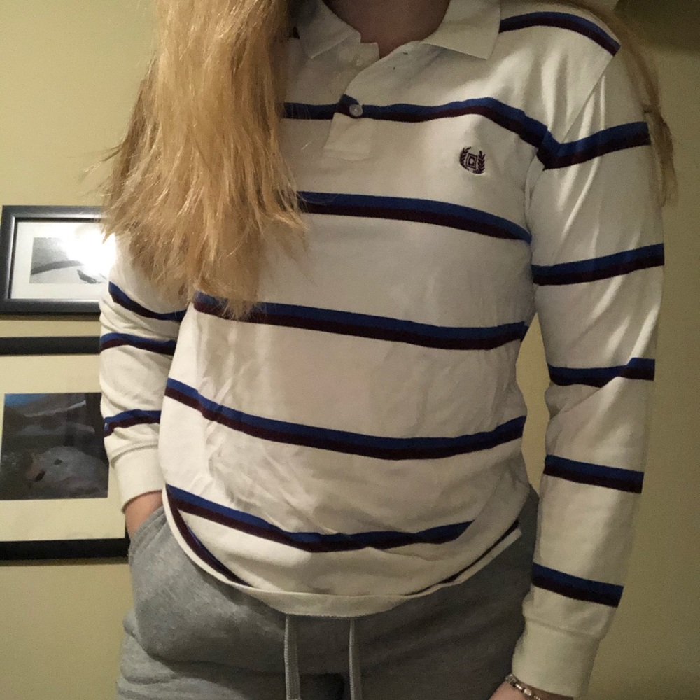 Chaps pull over collared long sleve
